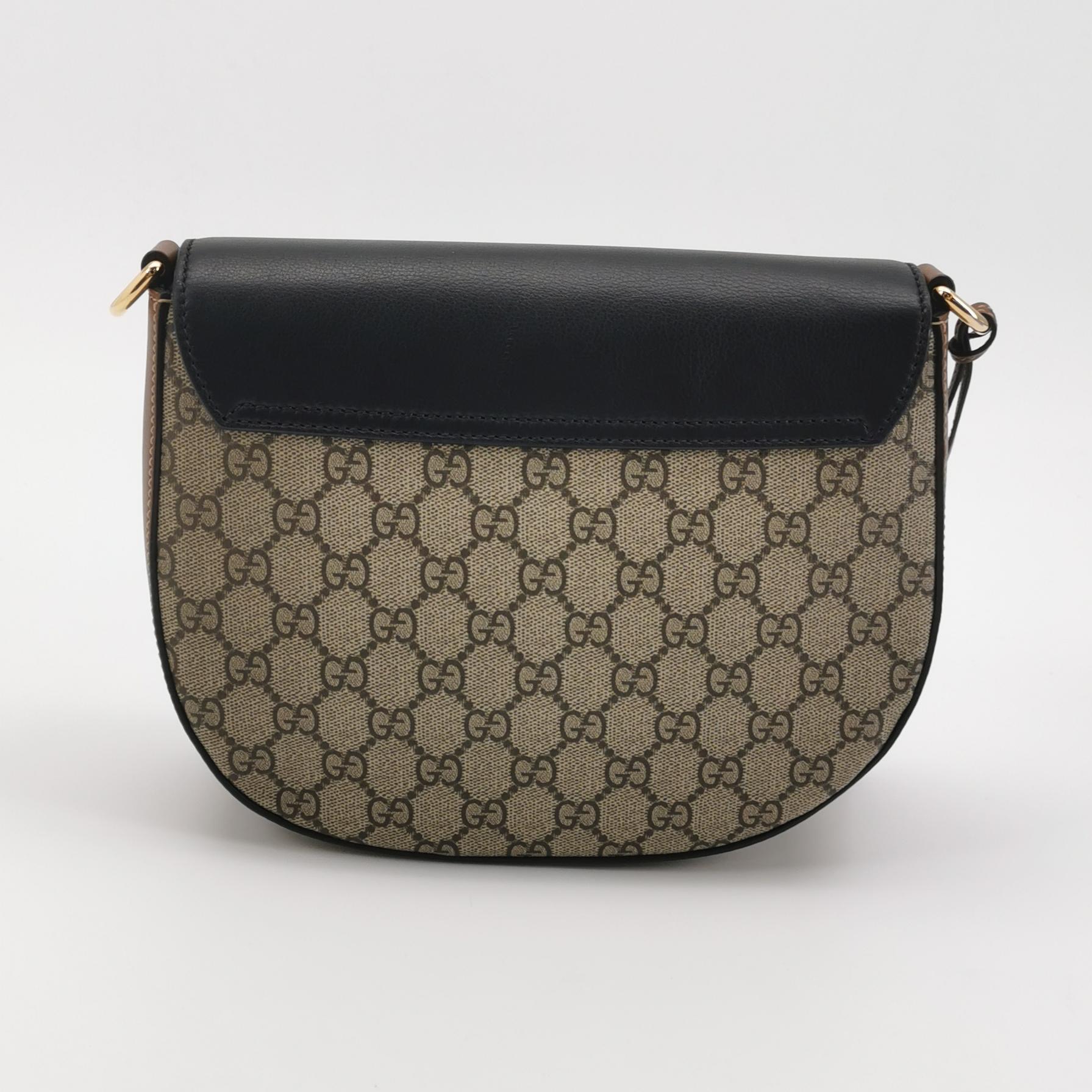 Gucci Padlock Saddle Shoulder Bag GG Coated Canvas and Leather Medium — photo 3 of 14