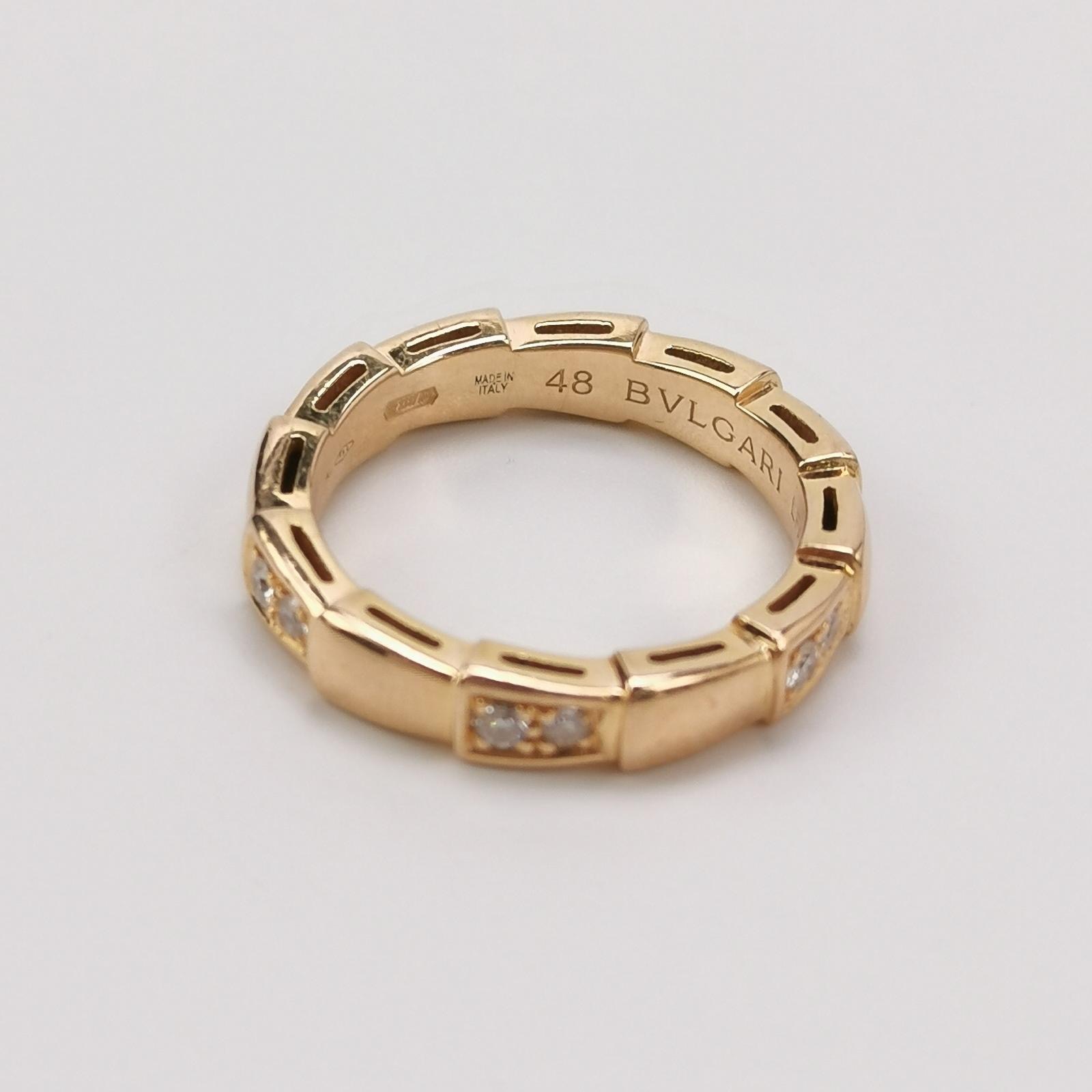 Bvlgari Serpenti Viper Ring 18K Rose Gold with Diamonds Size(HK) 9 — photo 6 of 7