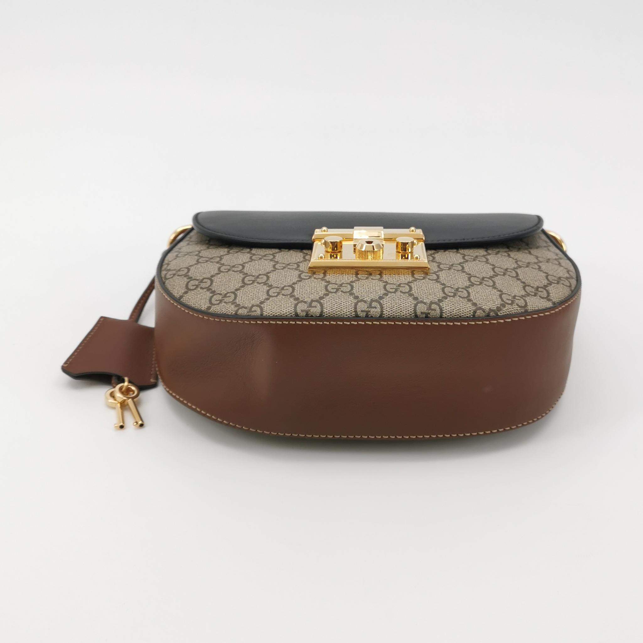 Gucci Padlock Saddle Shoulder Bag GG Coated Canvas and Leather Medium — photo 6 of 14