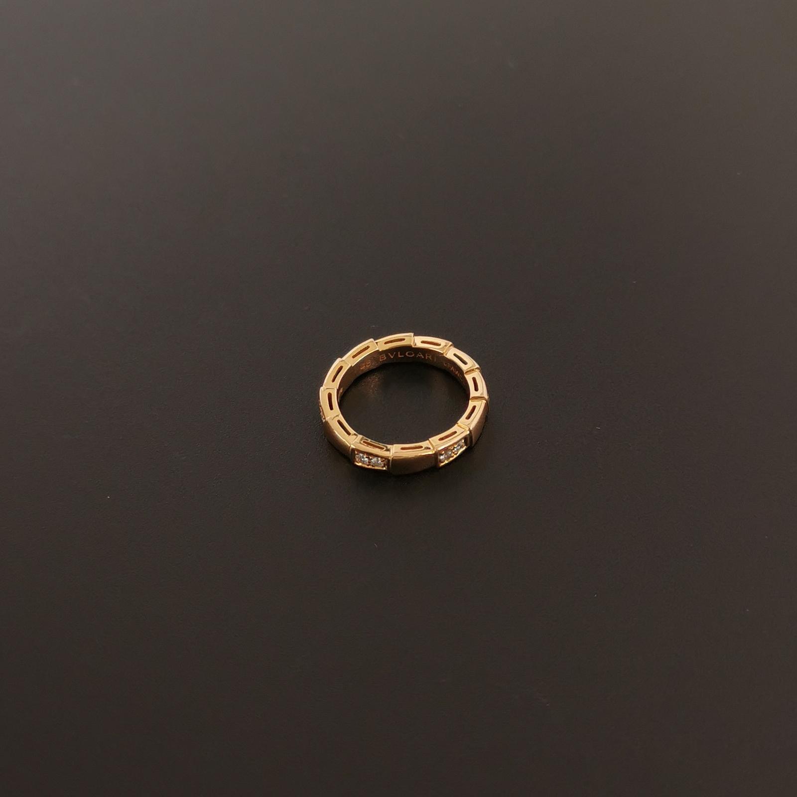 Bvlgari Serpenti Viper Ring 18K Rose Gold with Diamonds Size(HK) 9 — photo 2 of 7