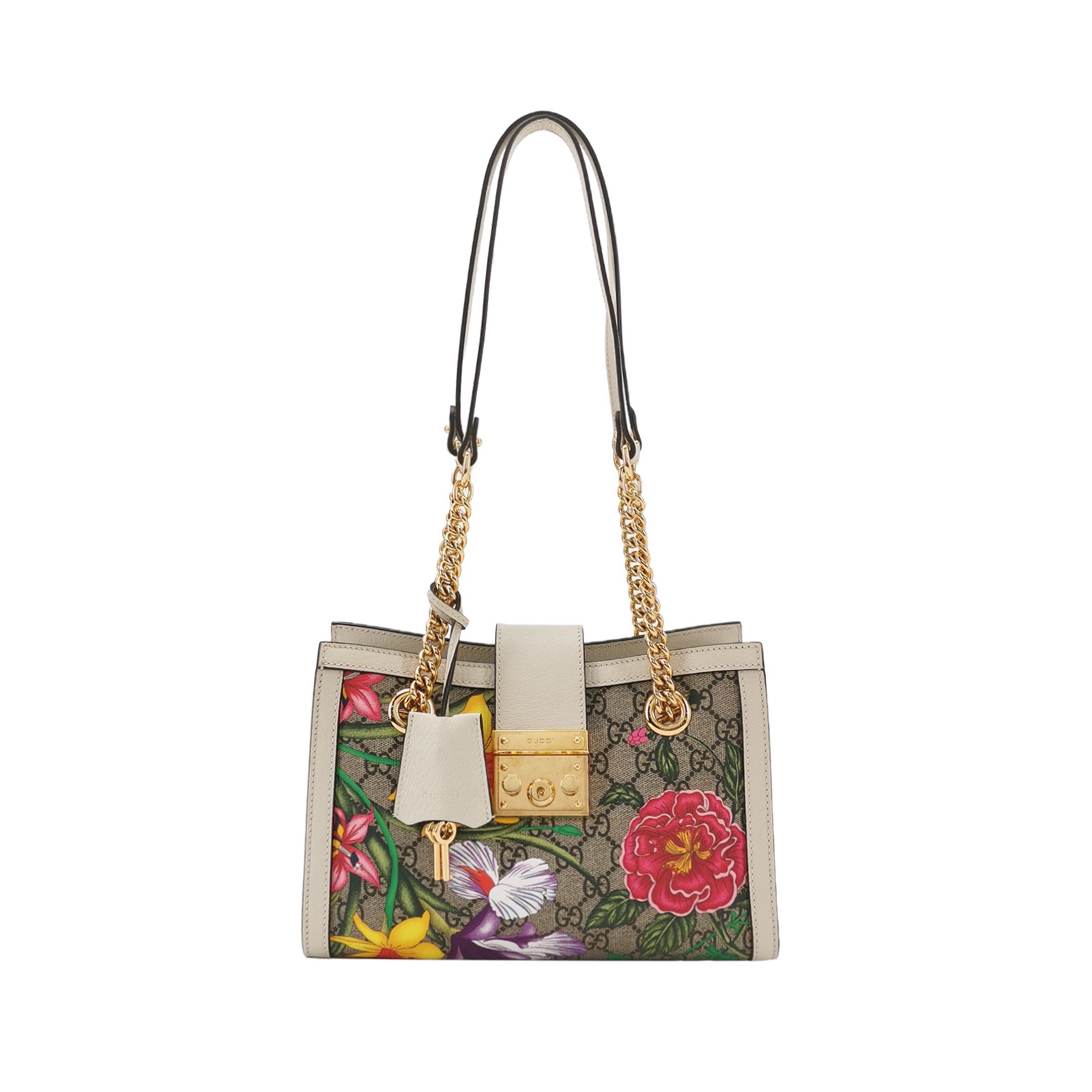 Gucci Padlock Chain Tote Flora GG Coated Canvas Small — photo 1 of 16