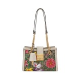 Gucci Padlock Chain Tote Flora GG Coated Canvas Small — thumbnail 1