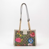 Gucci Padlock Chain Tote Flora GG Coated Canvas Small — thumbnail 3