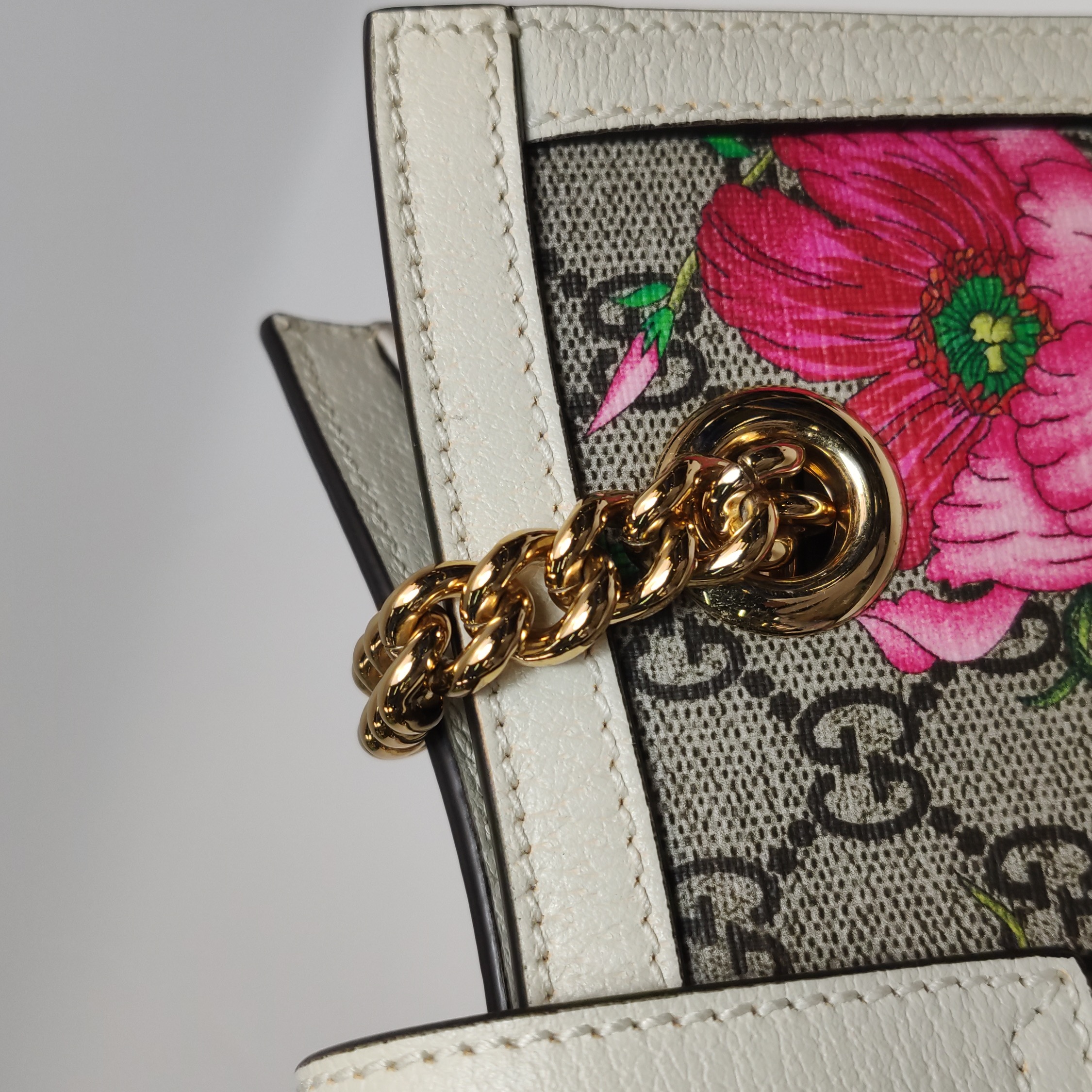 Gucci Padlock Chain Tote Flora GG Coated Canvas Small — photo 12 of 16