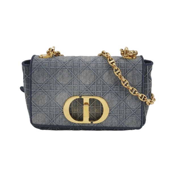 Dior Caro Bag Cannage Embroidered Denim Small — pre-owned, Vierlot