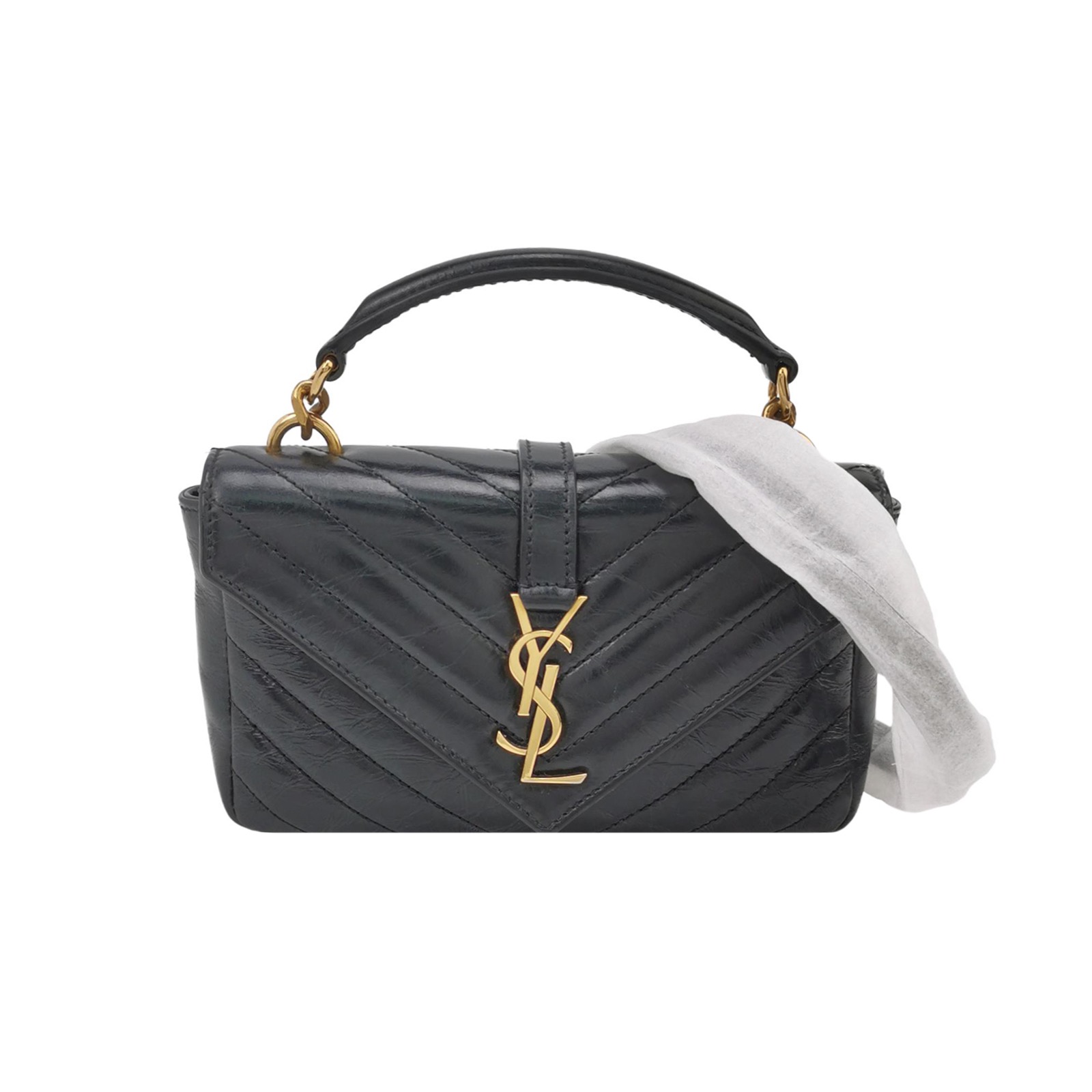 Saint Laurent（YSL) Classic Monogram College Bag Matelasse Chevron Leather Mini — photo 1 of 23
