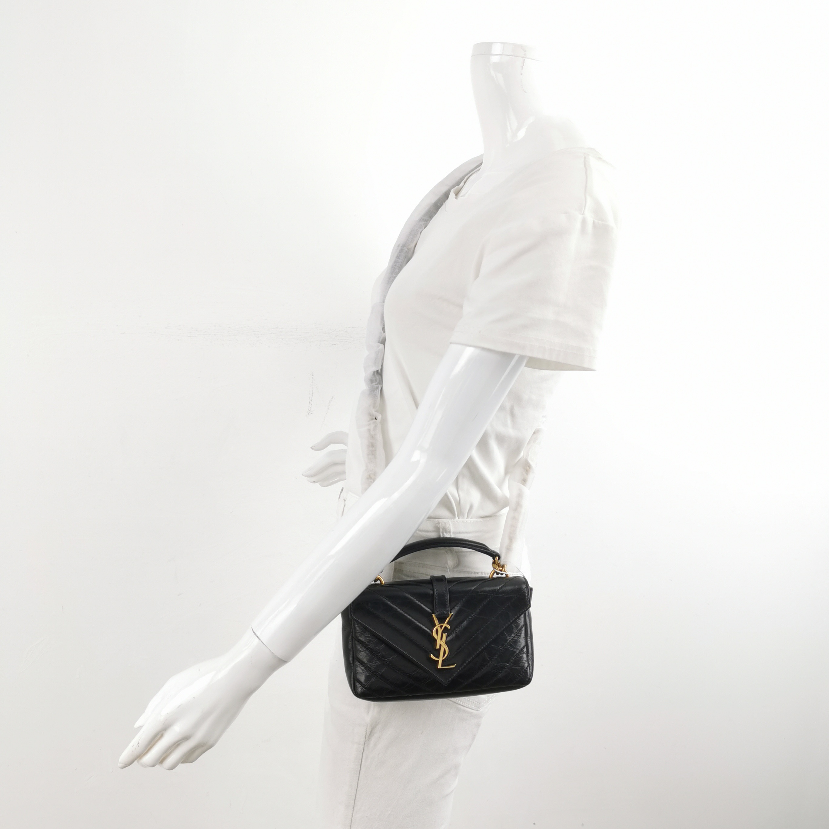Saint Laurent（YSL) Classic Monogram College Bag Matelasse Chevron Leather Mini — alternate view