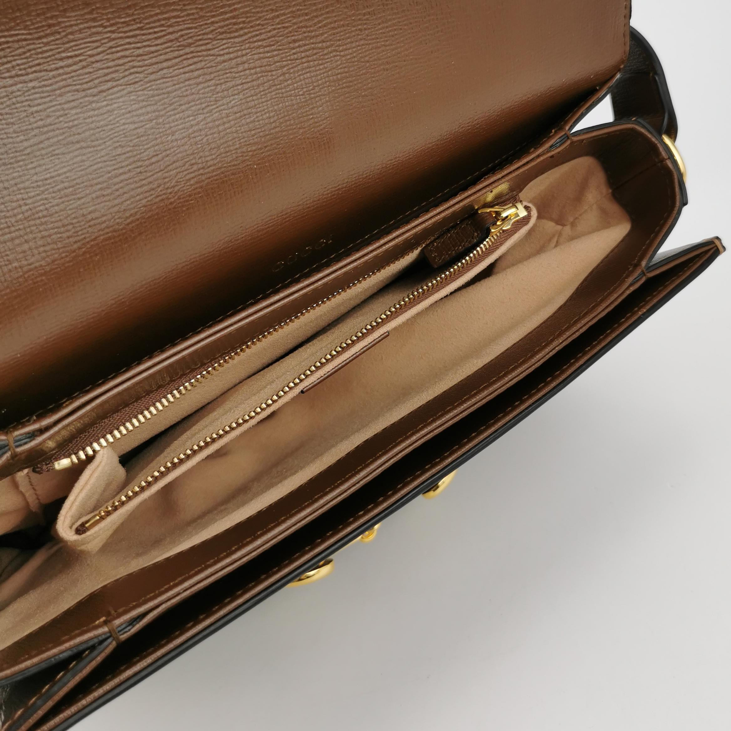 Gucci Horsebit 1955 Shoulder Bag GG Coated Canvas with Leather — photo 7 of 16