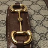 Gucci Horsebit 1955 Shoulder Bag GG Coated Canvas with Leather — thumbnail 14