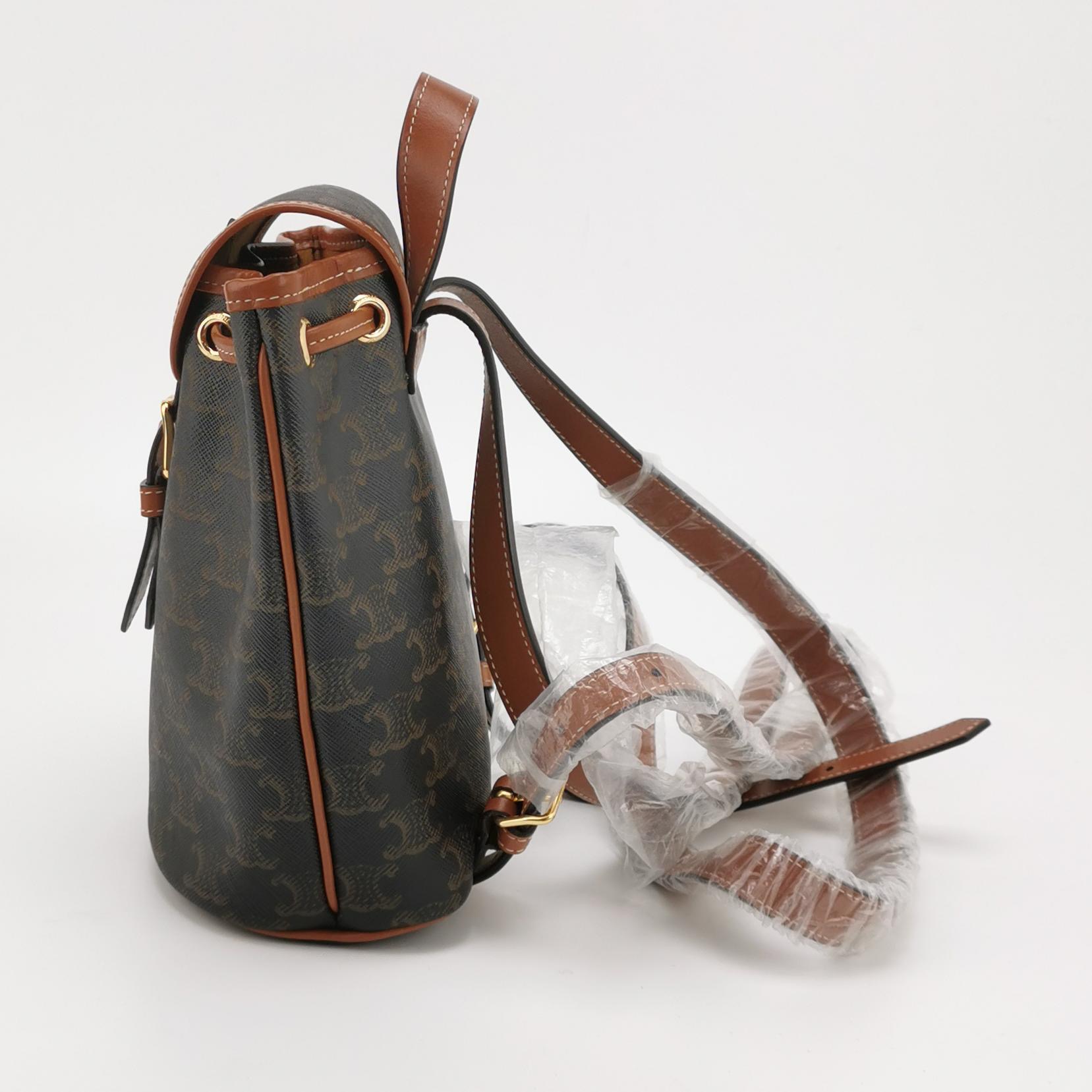 Celine Folco Backpack Triomphe Coated Canvas Mini