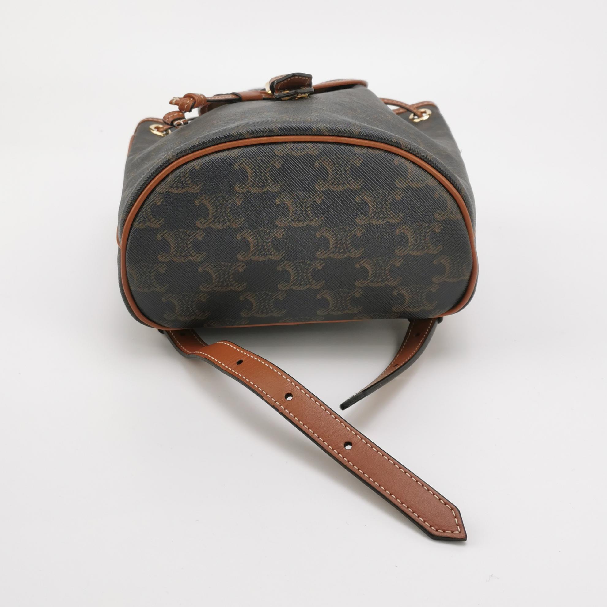 Celine Folco Backpack Triomphe Coated Canvas Mini