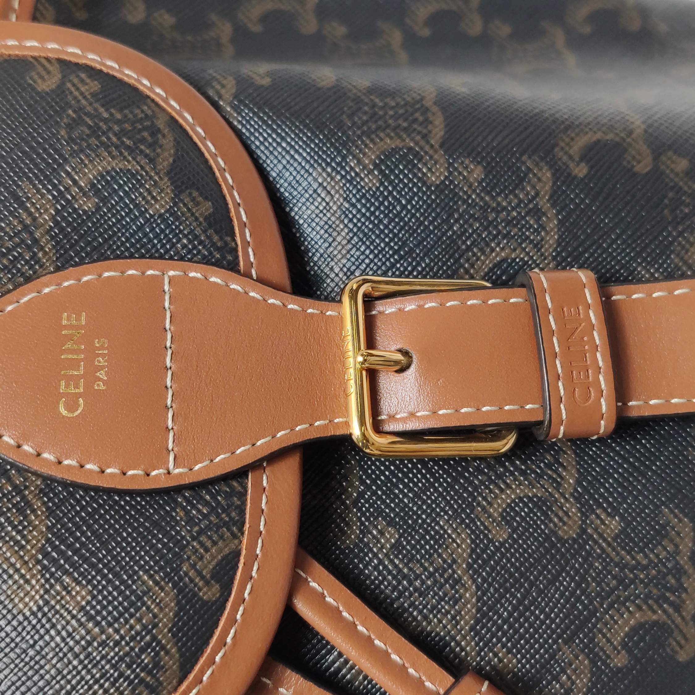Celine Folco Backpack Triomphe Coated Canvas Mini