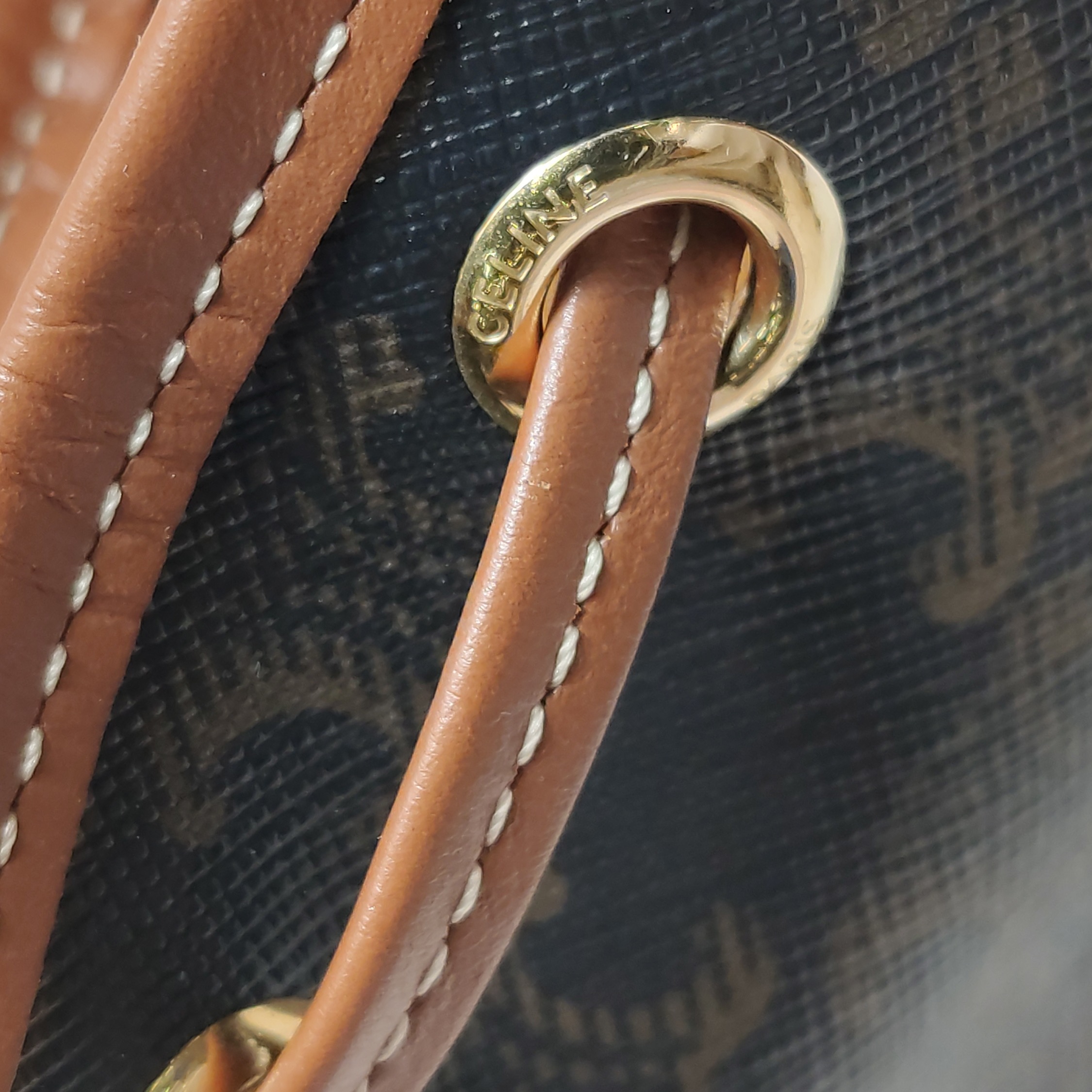 Celine Folco Backpack Triomphe Coated Canvas Mini