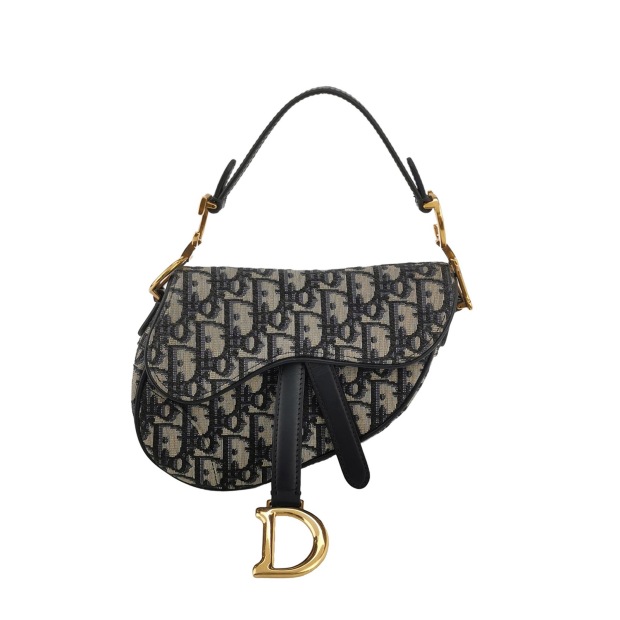 Christian Dior Saddle Handbag with Strap Oblique Canvas Mini — pre-owned, Vierlot