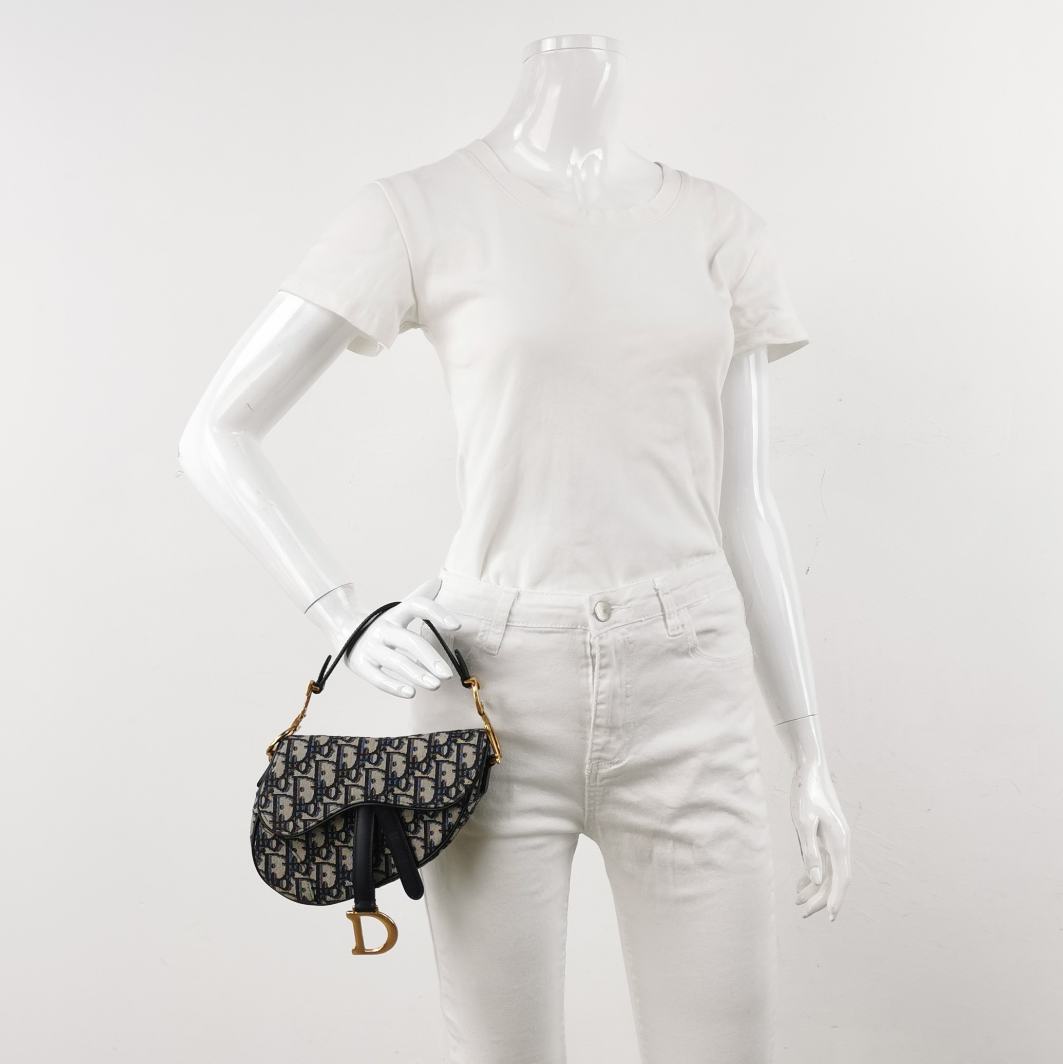 Christian Dior Saddle Handbag with Strap Oblique Canvas Mini — alternate view