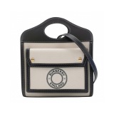 Burberry Logo Pocket Tote Canvas with Leather Mini — thumbnail 1