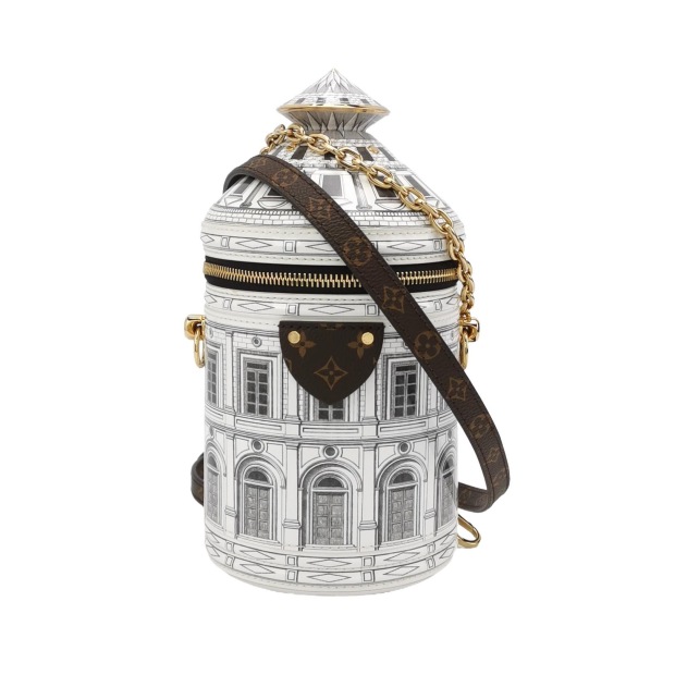 Louis Vuitton(LV) Cannes Vase Handbag Limited Edition Fornasetti Architettura Print Leather and Monogram Canvas — pre-owned, Vierlot