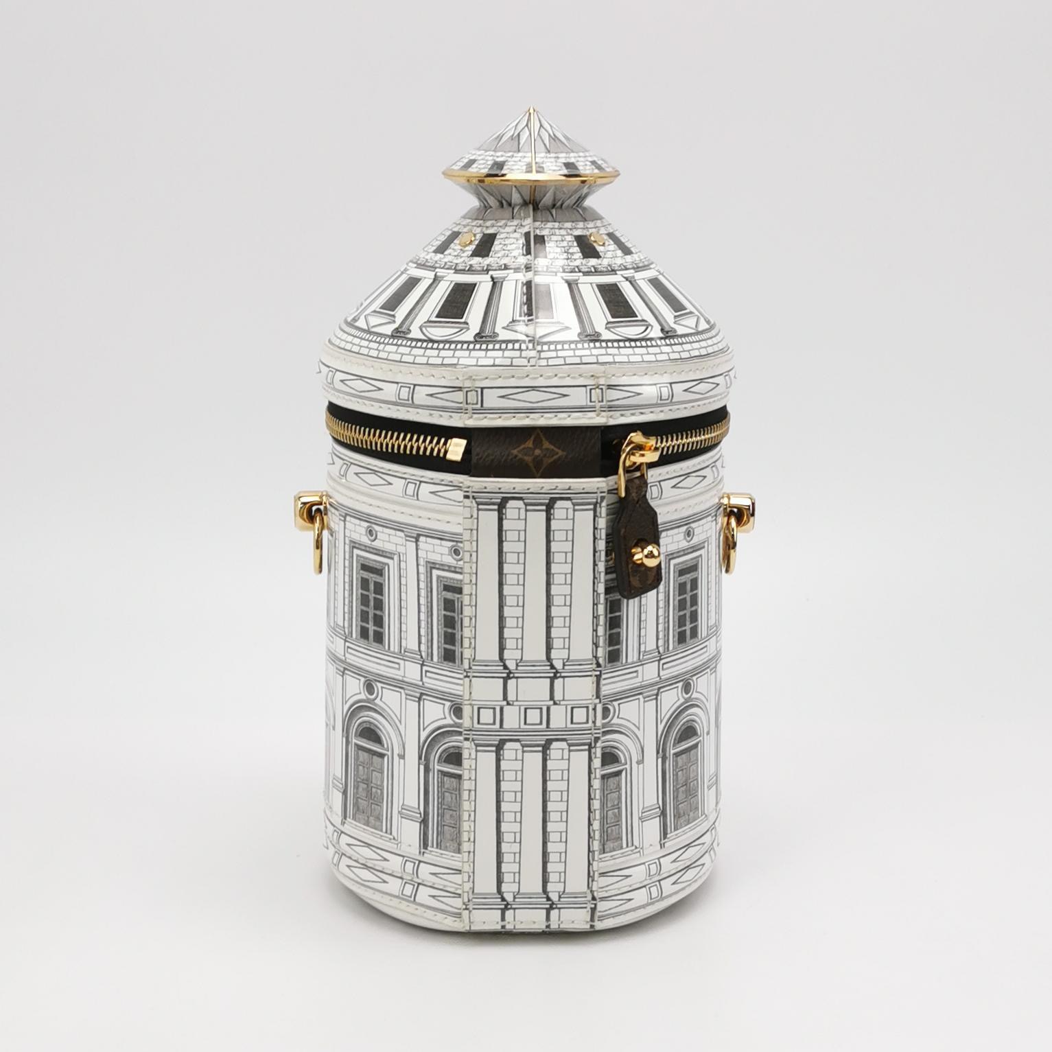 Louis Vuitton(LV) Cannes Vase Handbag Limited Edition Fornasetti Architettura Print Leather and Monogram Canvas — photo 5 of 15
