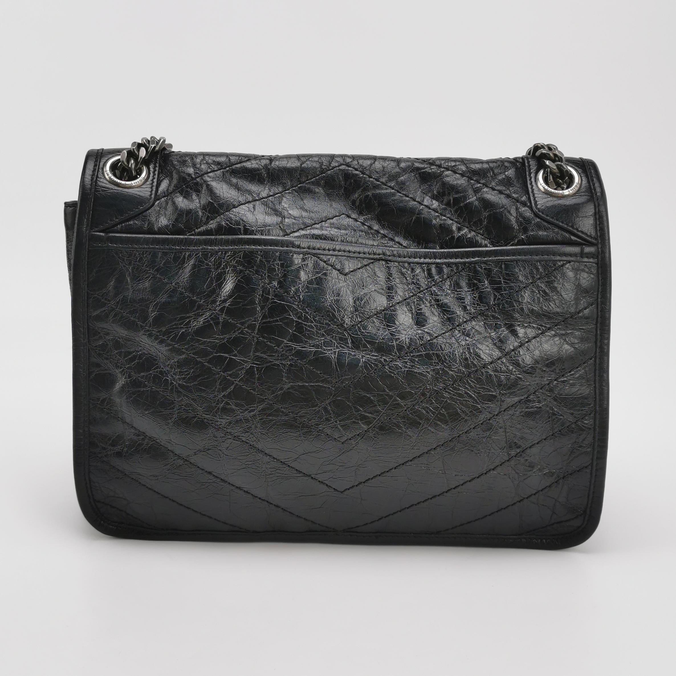 Saint Laurent Niki Chain Flap Bag Leather Medium
