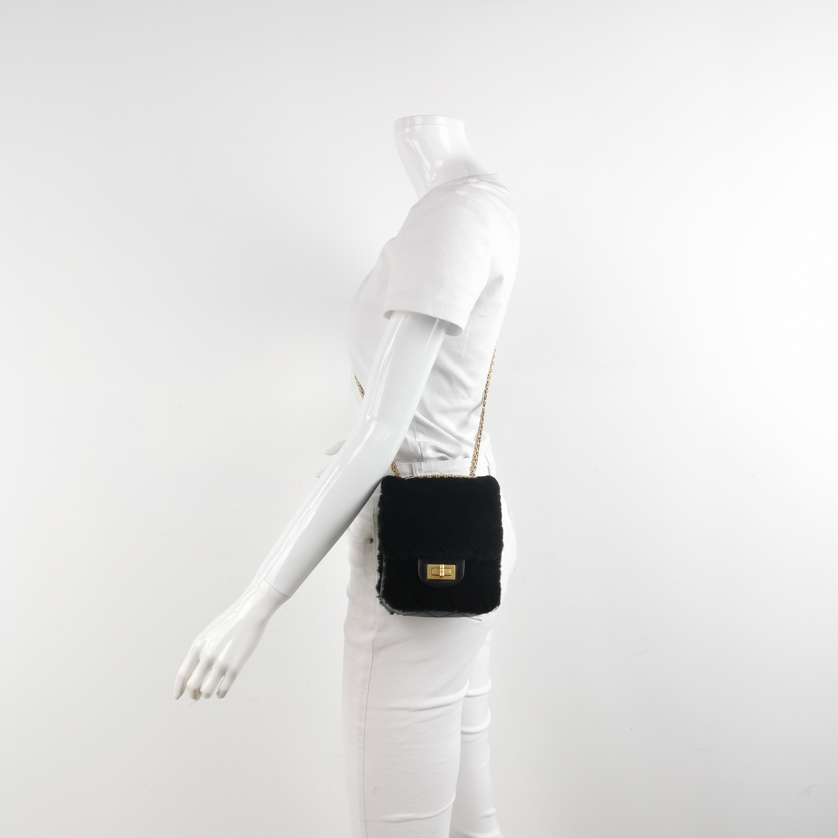 Chanel North South Reissue 2.55 Flap Bag Quilted Shearling and Aged Sheepskin Mini — alternate view