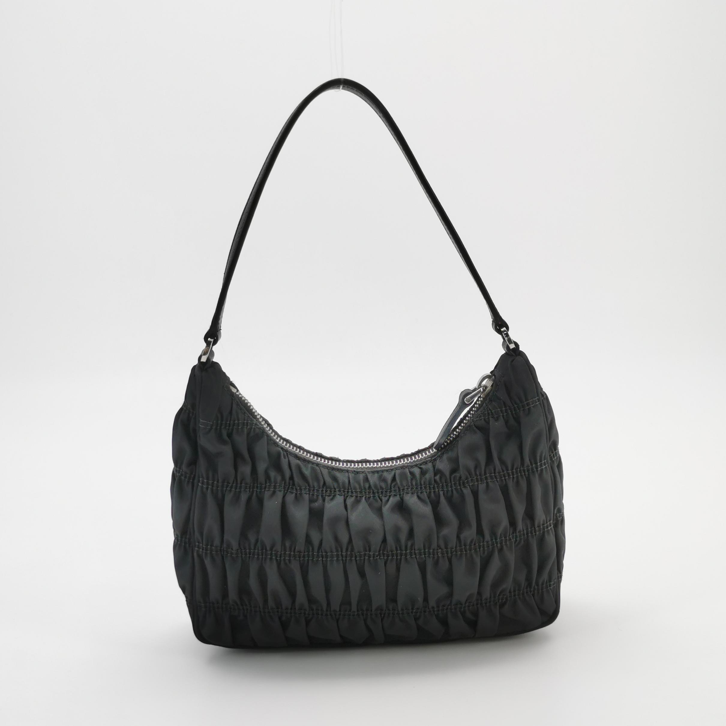 Prada Hobo Tessuto Gaufre with Saffiano Mini — photo 3 of 13
