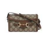 Gucci Horsebit 1955 Flap Crossbody Bag GG Coated Canvas Mini — thumbnail 1