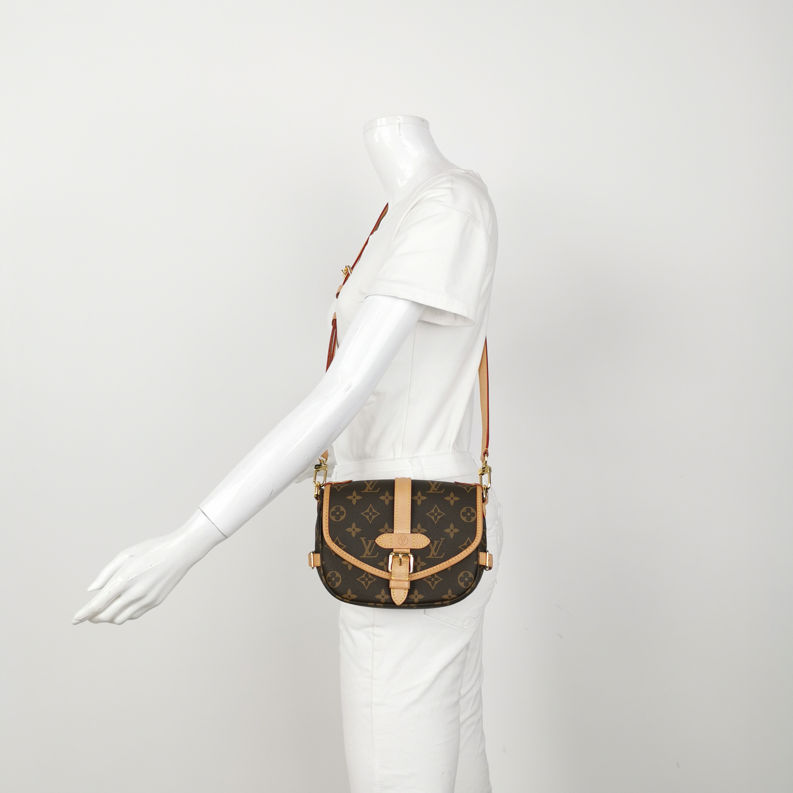 Louis Vuitton(LV) Saumur Handbag Monogram Canvas BB — alternate view