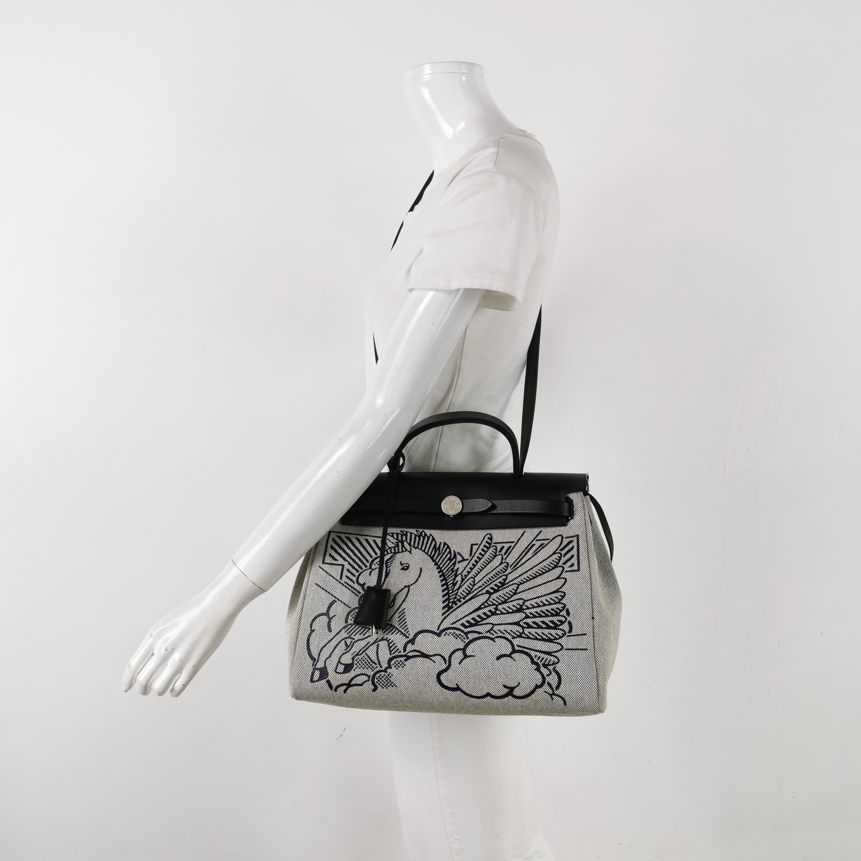Hermes Herbag Zip Pegase Pop Toile and Leather 31 — alternate view