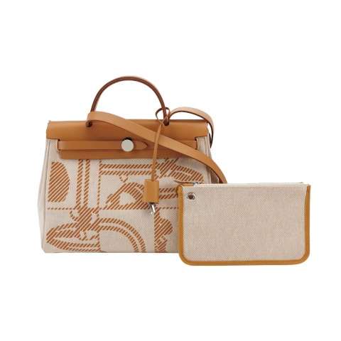 Hermes Herbag Zip Relief Brides de Gala Toile and Leather 31