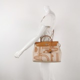 Hermes Herbag Zip Relief Brides de Gala Toile and Leather 31 — thumbnail 2
