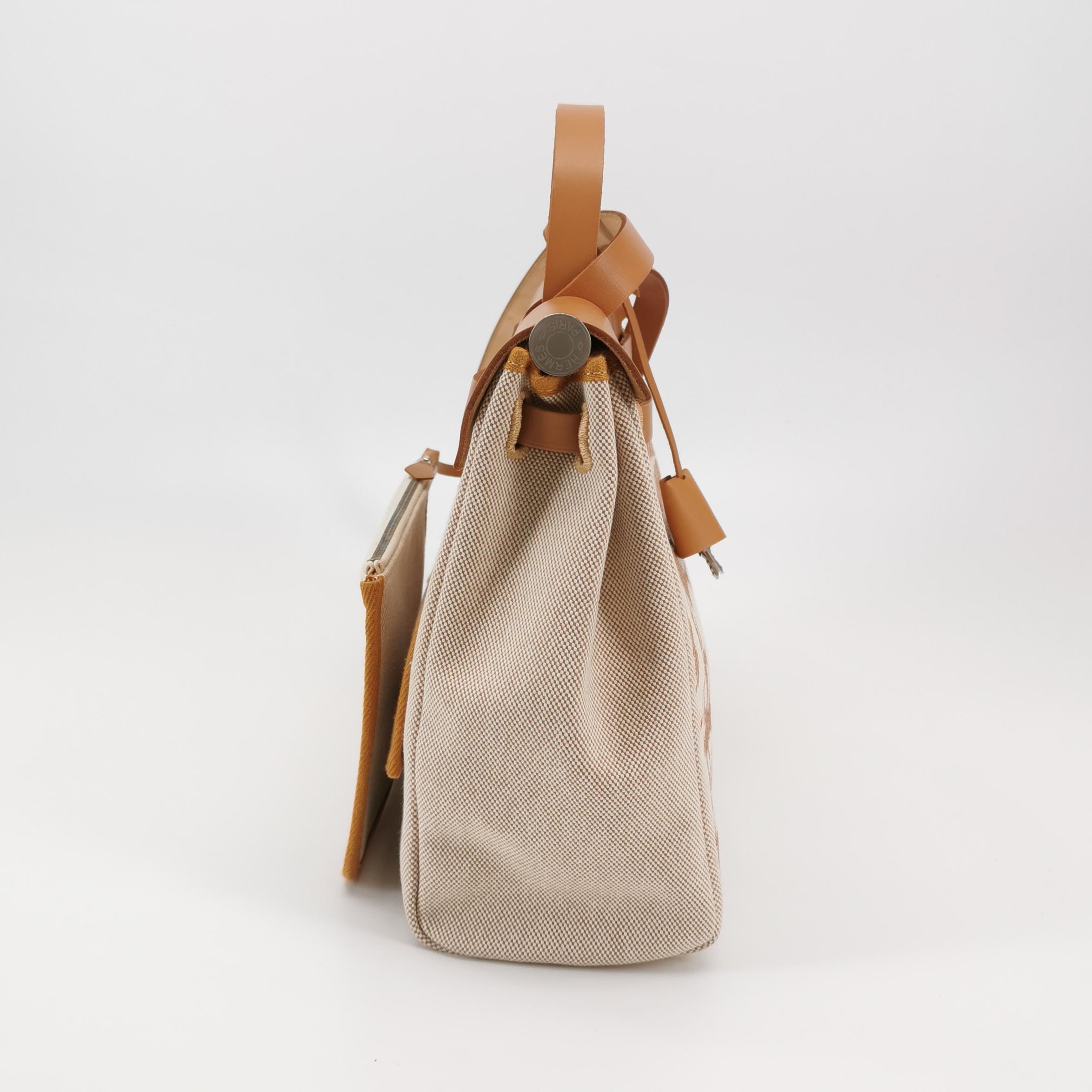 Hermes Herbag Zip Relief Brides de Gala Toile and Leather 31 — photo 3 of 19