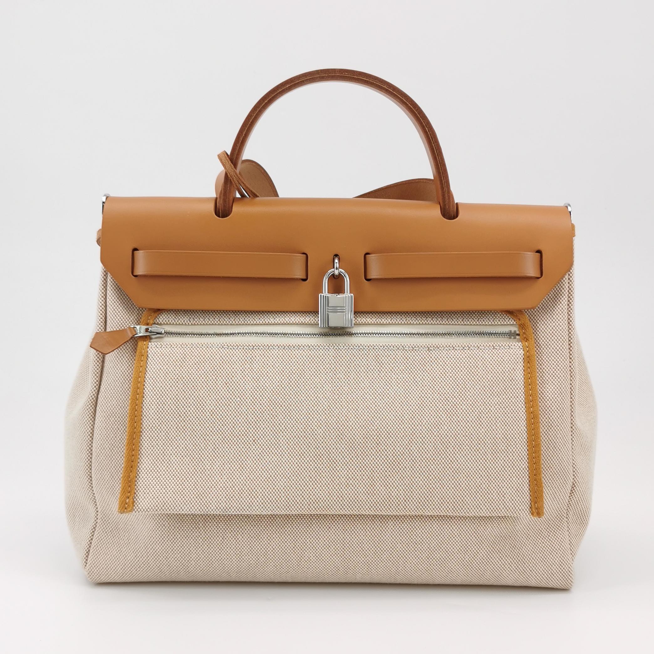 Hermes Herbag Zip Relief Brides de Gala Toile and Leather 31 — photo 6 of 19