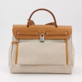 Hermes Herbag Zip Relief Brides de Gala Toile and Leather 31 — thumbnail 6