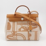 Hermes Herbag Zip Relief Brides de Gala Toile and Leather 31 — thumbnail 5