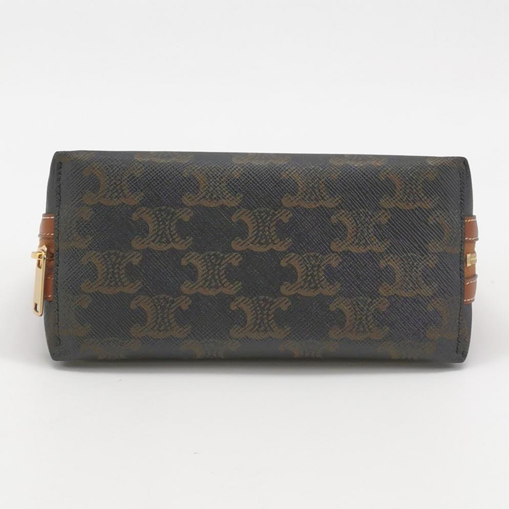 Celine Zip Around Chain Clutch Triomphe Coated Canvas — photo 6 of 13