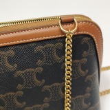 Celine Zip Around Chain Clutch Triomphe Coated Canvas — thumbnail 12