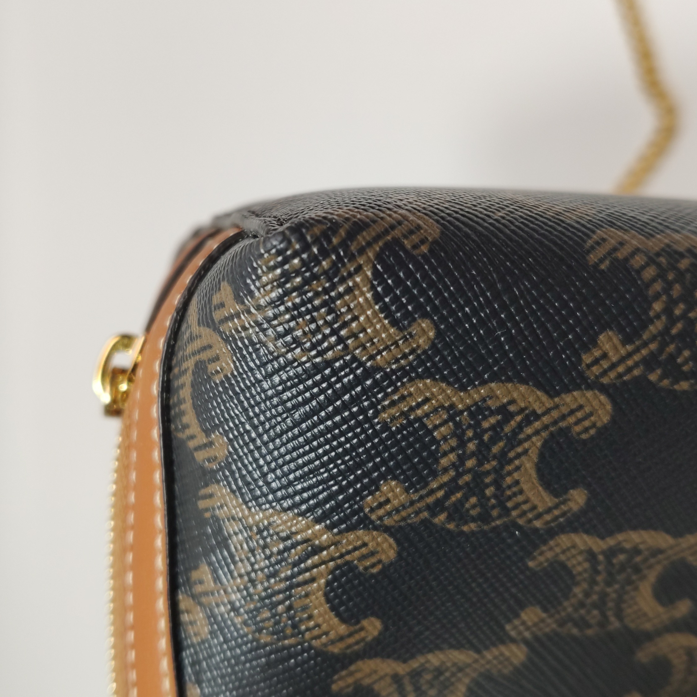 Celine Zip Around Chain Clutch Triomphe Coated Canvas — photo 9 of 13