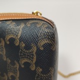 Celine Zip Around Chain Clutch Triomphe Coated Canvas — thumbnail 9
