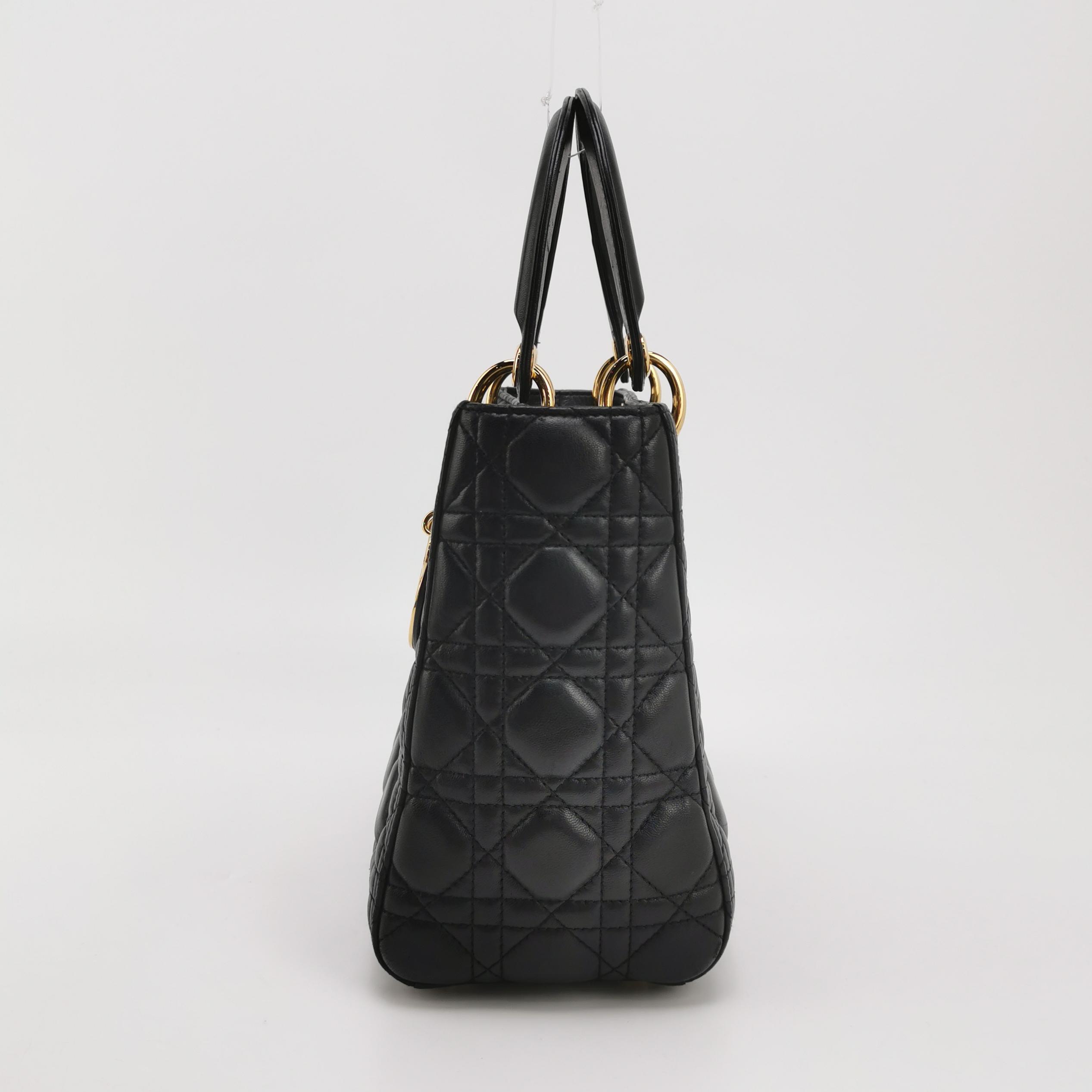 Christian Dior Lady Dior Bag Cannage Quilt Lambskin Medium