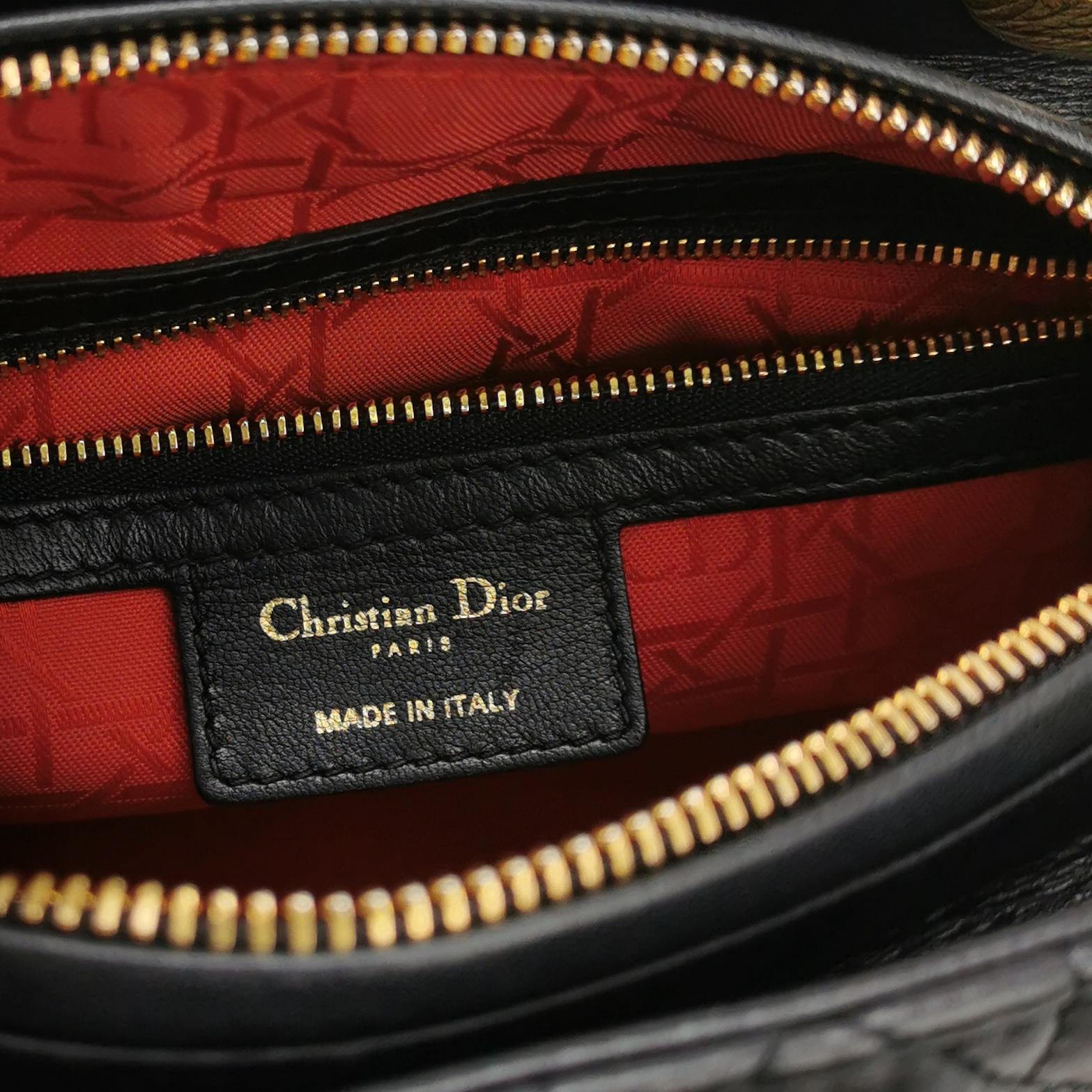 Christian Dior Lady Dior Bag Cannage Quilt Lambskin Medium