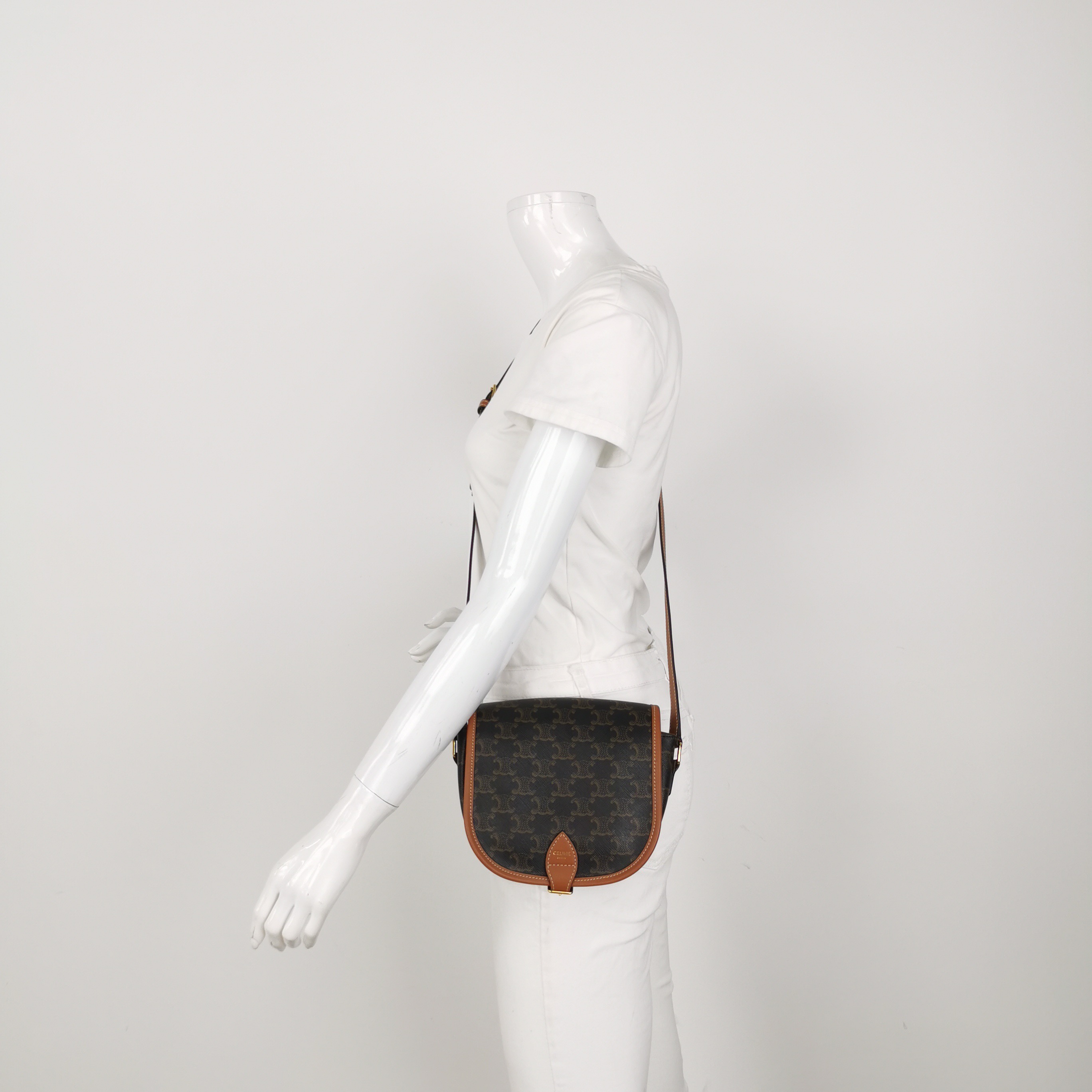 Celine Folco Bag Triomphe Coated Canvas Medium — alternate view