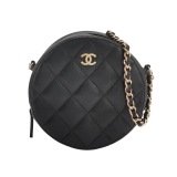 Chanel Round Clutch with Chain Quilted Caviar Mini — thumbnail 1