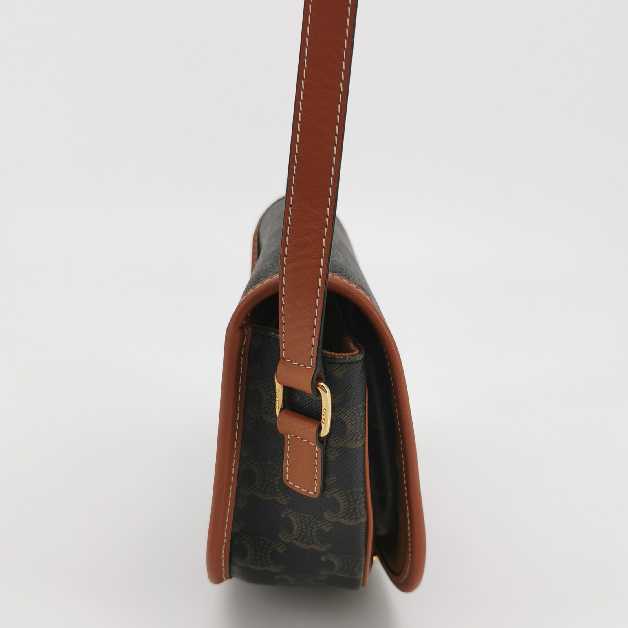 Celine Folco Bag Triomphe Coated Canvas Medium — photo 4 of 24
