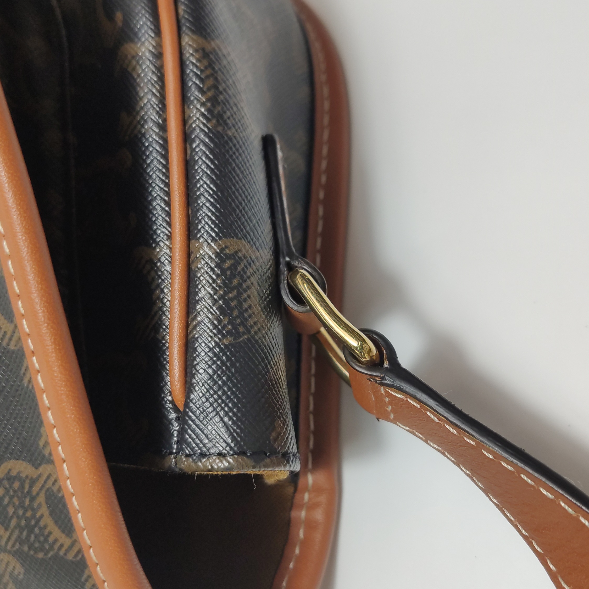 Celine Folco Bag Triomphe Coated Canvas Medium — photo 12 of 24