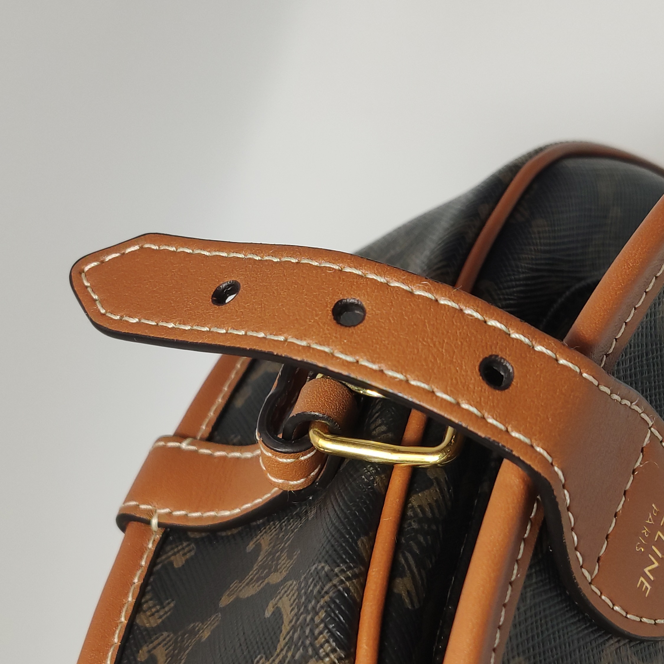Celine Folco Bag Triomphe Coated Canvas Medium — photo 13 of 24
