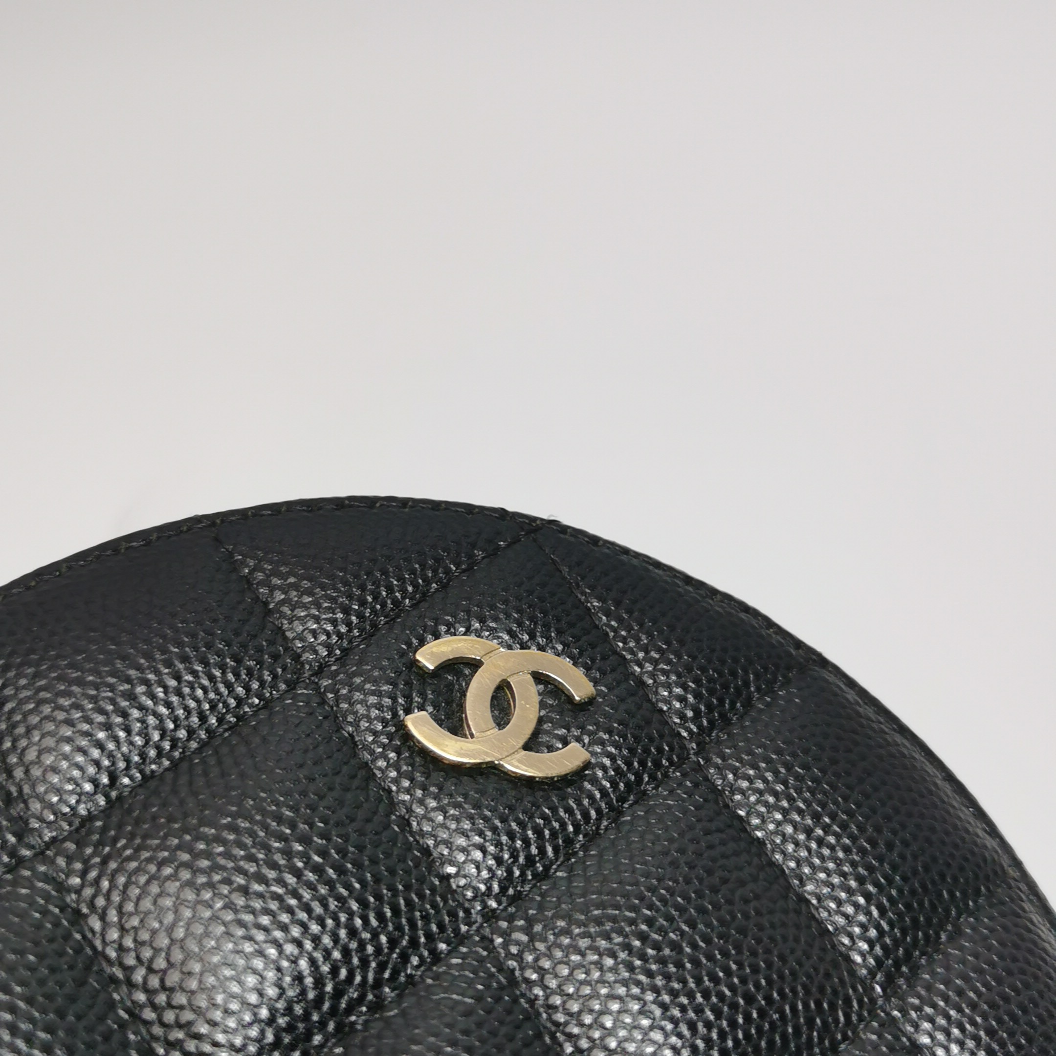 Chanel Round Clutch with Chain Quilted Iridescent Caviar Mini