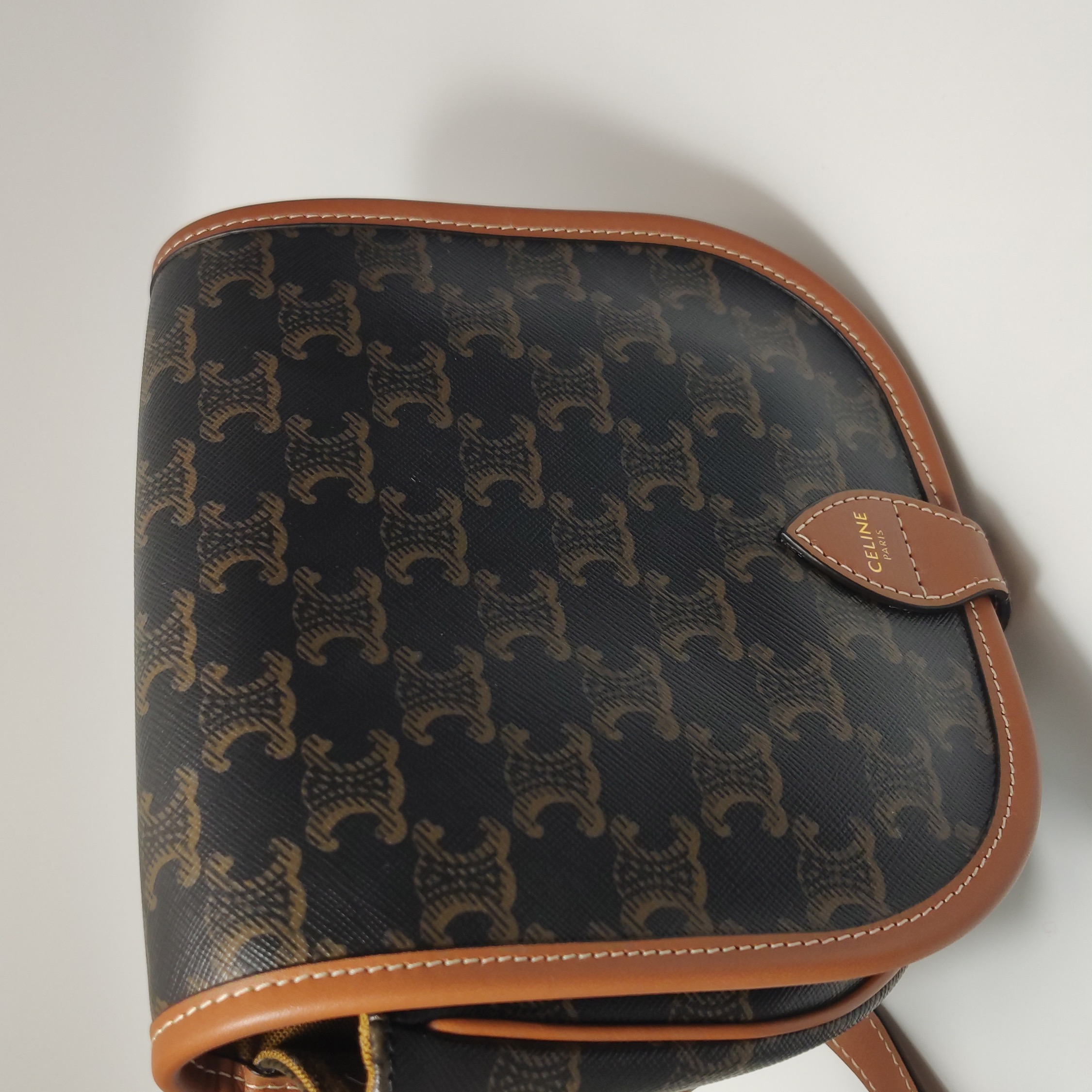 Celine Folco Bag Triomphe Coated Canvas Medium — photo 9 of 24