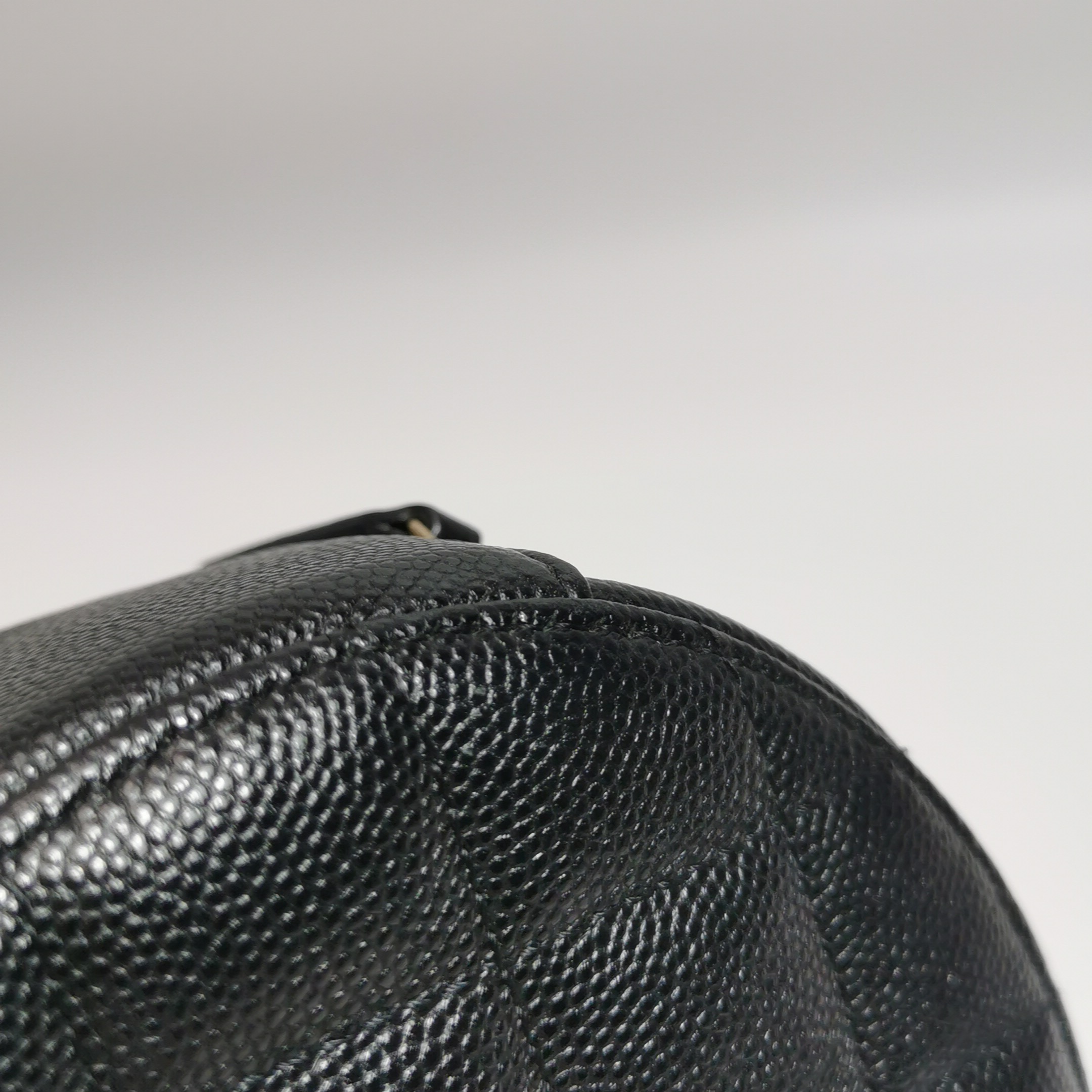 Chanel Round Clutch with Chain Quilted Iridescent Caviar Mini