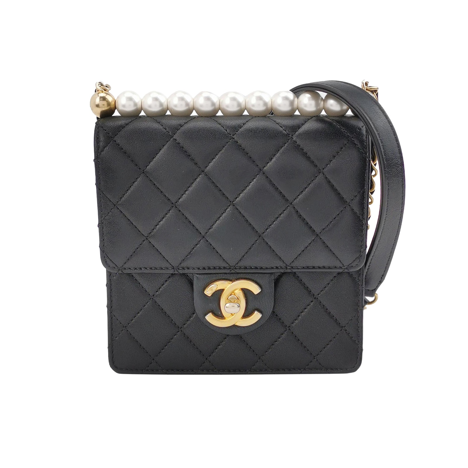 Chanel Chic Pearls Flap Clutch with Chain Quilted Goatskin Mini — photo 1 of 20