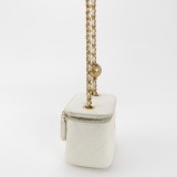 Chanel Lambskin Quilted Mini Pearl Crush Vanity Case With Chain White — thumbnail 4